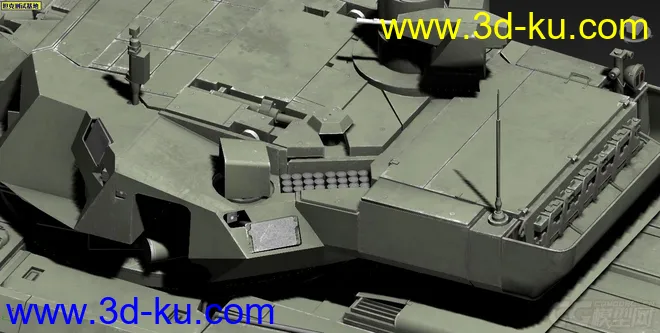俄罗斯T-14 ARMATA(阿玛塔)主战坦克 OBJ+DDS+损坏模型的图片8