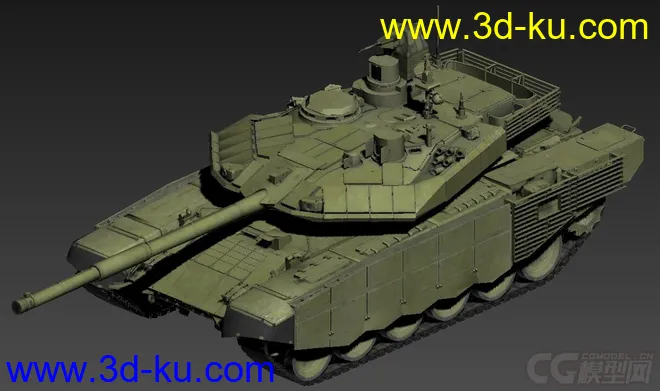 T-90MS“塔吉尔”主战坦克 OBJ+DDS+损坏模型的图片1