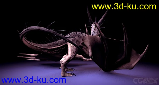 ；是等龙   西方龙  写实类 Dragon   影视级绑定，材质已调节可直接用；模型的图片6