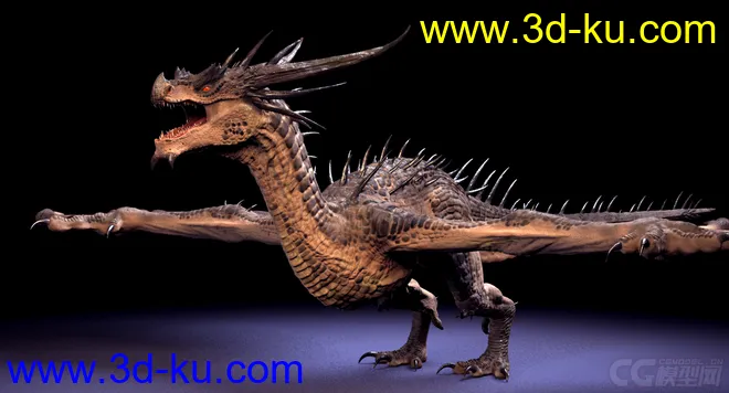 ；是等龙   西方龙  写实类 Dragon   影视级绑定，材质已调节可直接用；模型的图片10