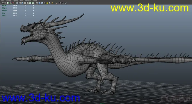 ；是等龙   西方龙  写实类 Dragon   影视级绑定，材质已调节可直接用；模型的图片11
