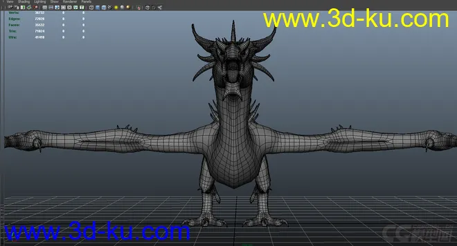 ；是等龙   西方龙  写实类 Dragon   影视级绑定，材质已调节可直接用；模型的图片12