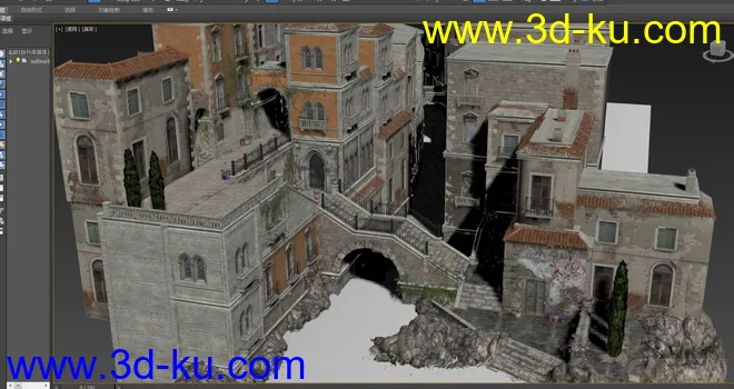 意大利风情街 古代街道 托斯卡纳 西方建筑模型的图片6