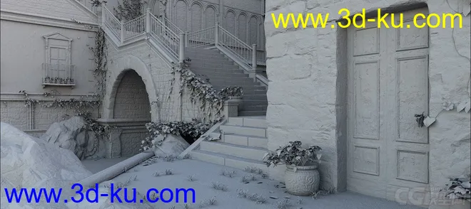 意大利风情街 古代街道 托斯卡纳 西方建筑模型的图片10