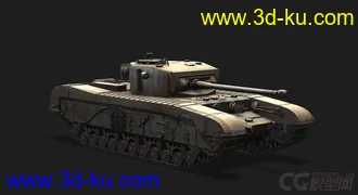 3D打印模型英国_Black_Prince丘吉尔黑亲王坦克的图片