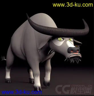 3D打印模型卡通牛 卡通公牛 cartoon bulls的图片