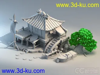 3D打印模型Q版！铁匠铺！的图片