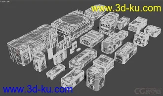 3D打印模型25个科幻风格的箱子的图片