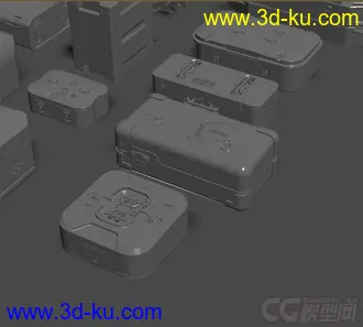 3D打印模型25个科幻风格的箱子的图片