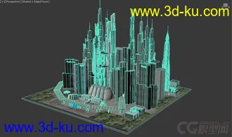 3D打印模型科幻系列之水边城市，军事基地的图片