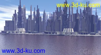 3D打印模型科幻系列之水边城市，军事基地的图片