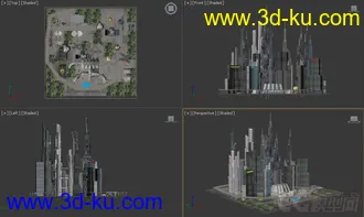 3D打印模型科幻系列之水边城市，军事基地的图片