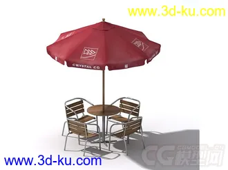 3D打印模型商业伞 伞座 露天茶座 休闲伞座 游泳池伞的图片