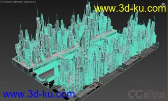 3D打印模型科幻系列之未来城市，城市街道，商业中心，科幻建筑的图片