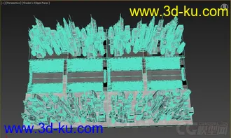 3D打印模型科幻系列之未来城市，城市街道，商业中心，科幻建筑的图片