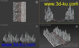 3D打印模型科幻系列之未来城市，城市街道，商业中心，科幻建筑的图片