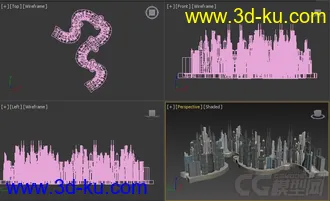 3D打印模型科幻系列之水边未来城市，科幻建筑的图片