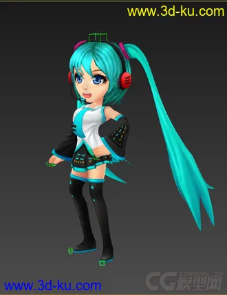 3D打印模型Q版低模，初音，低模免费的图片