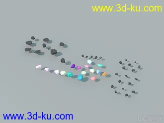 3D打印模型岩石 鹅卵石 水晶石的图片