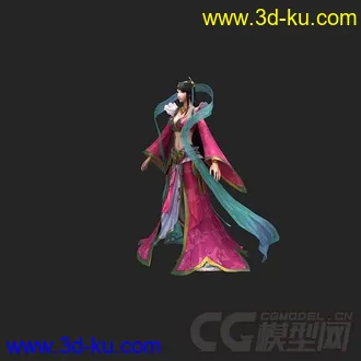 3D打印模型古装男女双剑客的图片