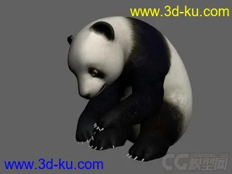 3D打印模型熊猫，带绑定，带动画的图片