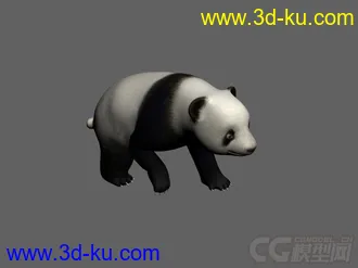 3D打印模型熊猫，带绑定，带动画的图片