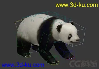 3D打印模型熊猫，带绑定，带动画的图片