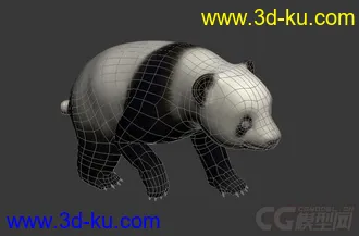 3D打印模型熊猫，带绑定，带动画的图片