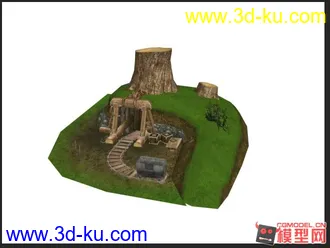 3D打印模型一个矿井的小场景（希望大家不要笑话）的图片