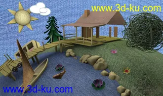 3D打印模型c4d布料场景动画的图片