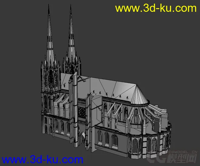 欧式建筑——巴黎圣母院模型的图片2