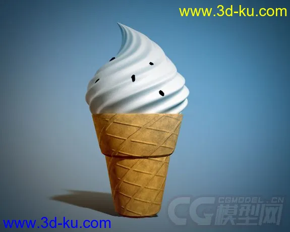 冰淇淋，蛋筒模型的图片1