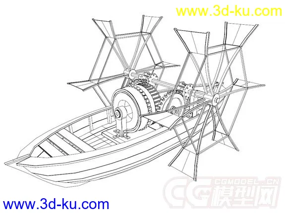 水车船，船模型的图片3