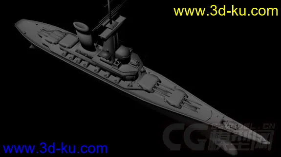 军舰，白模模型的图片1