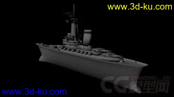 军舰，白模模型的图片3