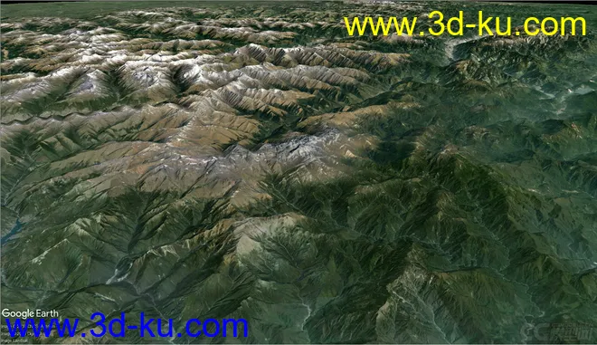 西岭雪山 谷歌地球地形 模型的图片2