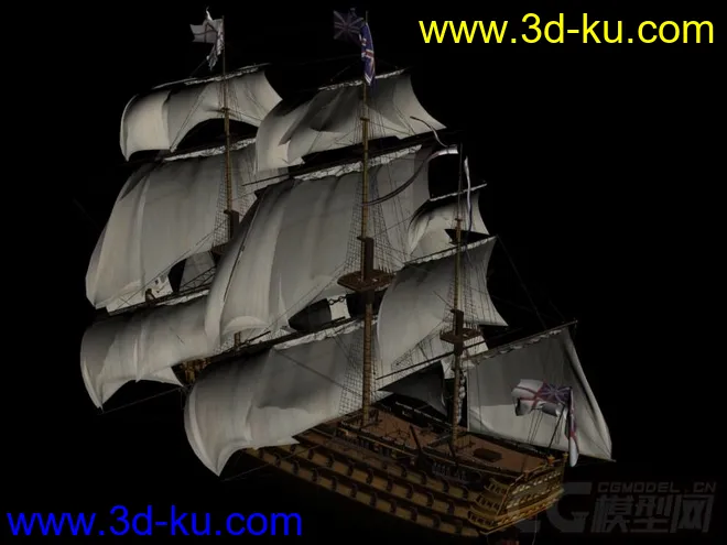 高精细节3D船模"胜利"号 海军舰艇模型的图片1