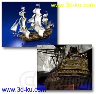 高精细节3D船模"胜利"号 海军舰艇模型的图片2