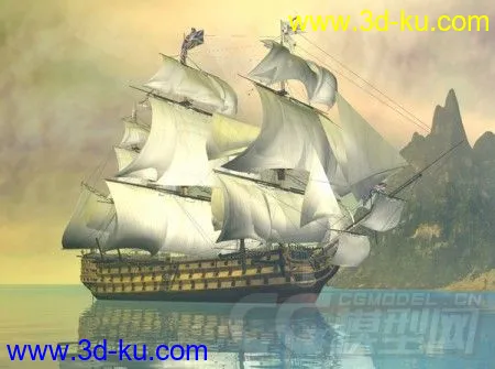 高精细节3D船模"胜利"号 海军舰艇模型的图片3