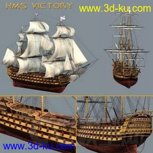 高精细节3D船模"胜利"号 海军舰艇模型的图片4
