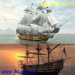 高精细节3D船模"胜利"号 海军舰艇模型的图片7