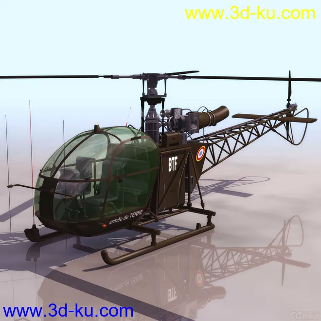 法国“云雀”直升机 SE 313 ALOUETTE II FRENCH HELICOPTER模型的图片1