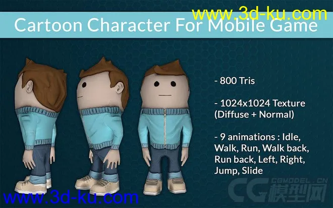 unity3d 游戏模型 Cartoon Character For Mobile Game 卡通人物手机版的图片3