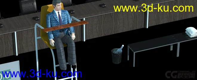比赛设施-裁判-会议-冰块-羽毛球拍-椅子-矿泉水模型的图片5