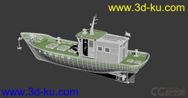 16m渔船 捕捞船 水产渔业船只  原创模型的图片2