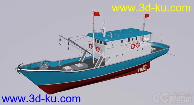 25m渔船 捕捞船 水产渔业船只 中型渔轮 原创模型的图片1