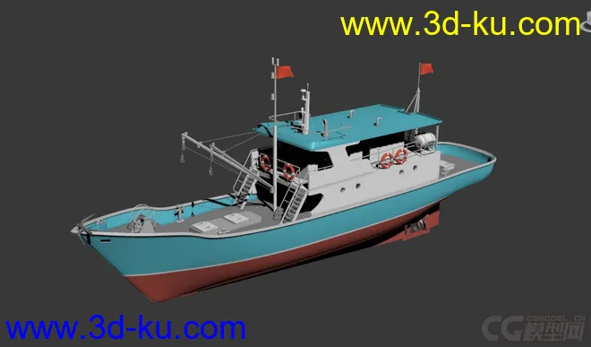 25m渔船 捕捞船 水产渔业船只 中型渔轮 原创模型的图片2