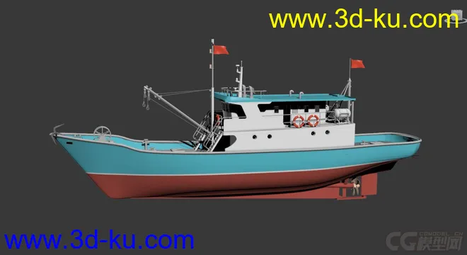 25m渔船 捕捞船 水产渔业船只 中型渔轮 原创模型的图片3