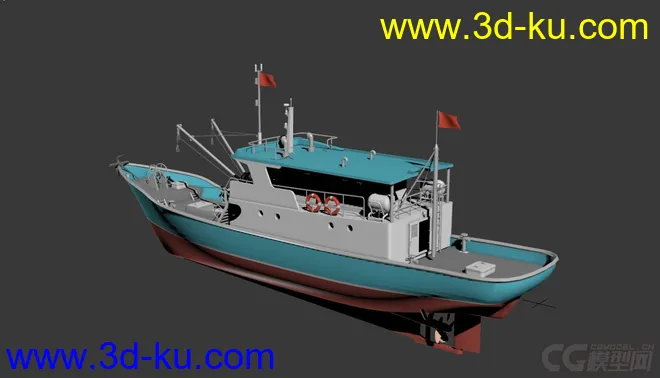 25m渔船 捕捞船 水产渔业船只 中型渔轮 原创模型的图片4