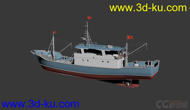 30m中型渔船 大型渔船 渔轮 布线清晰 原创模型的图片2